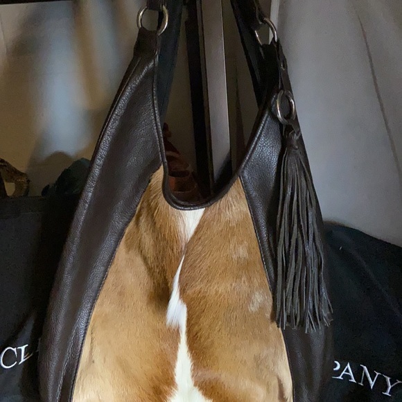 Springbok and leather shoulder bag - Picture 3 of 5